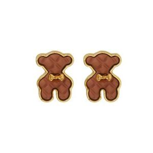 Chocolate Teddy Bear Stud Earrings